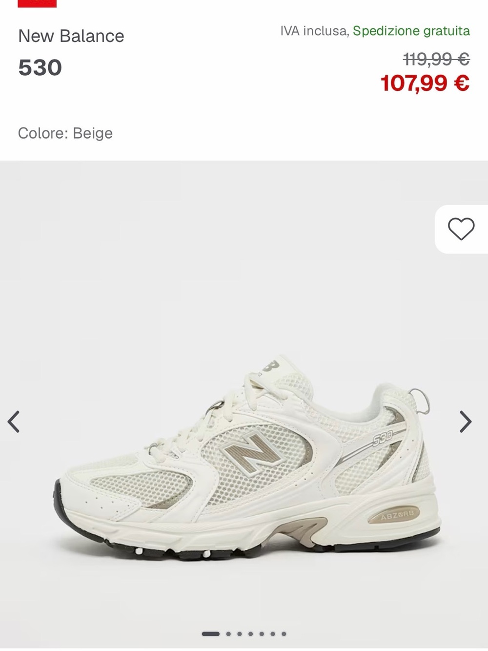 New Balance 530 women’s running shoes — Cream/White